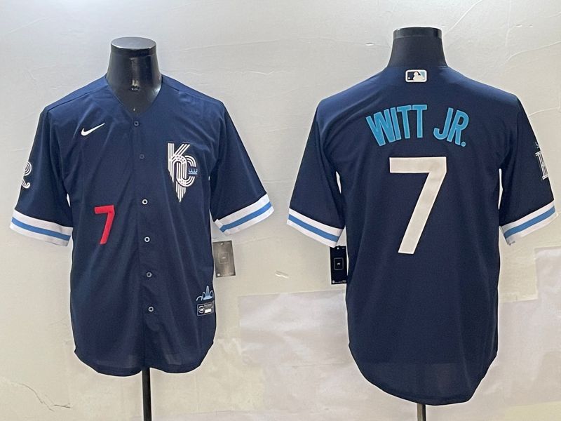 Men Kansas City Royals #7 Witt jr Blue City Edition 2025 Nike MLB Jersey style 5->kansas city royals->MLB Jersey